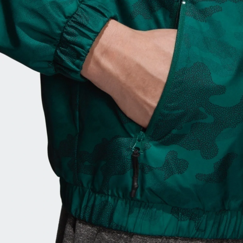 Adidas Woven Jacket Track Top | Green Black Camo S